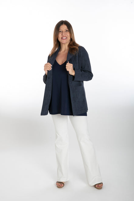 Easy Paros Fluid Top in Navy