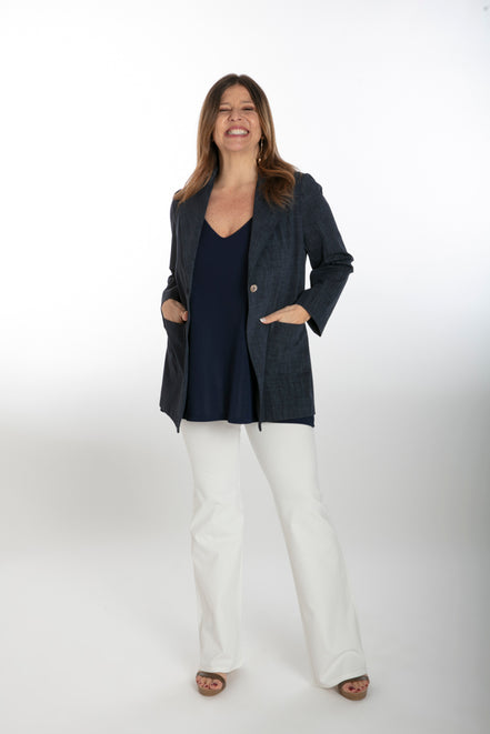 Easy Paros Fluid Top in Navy
