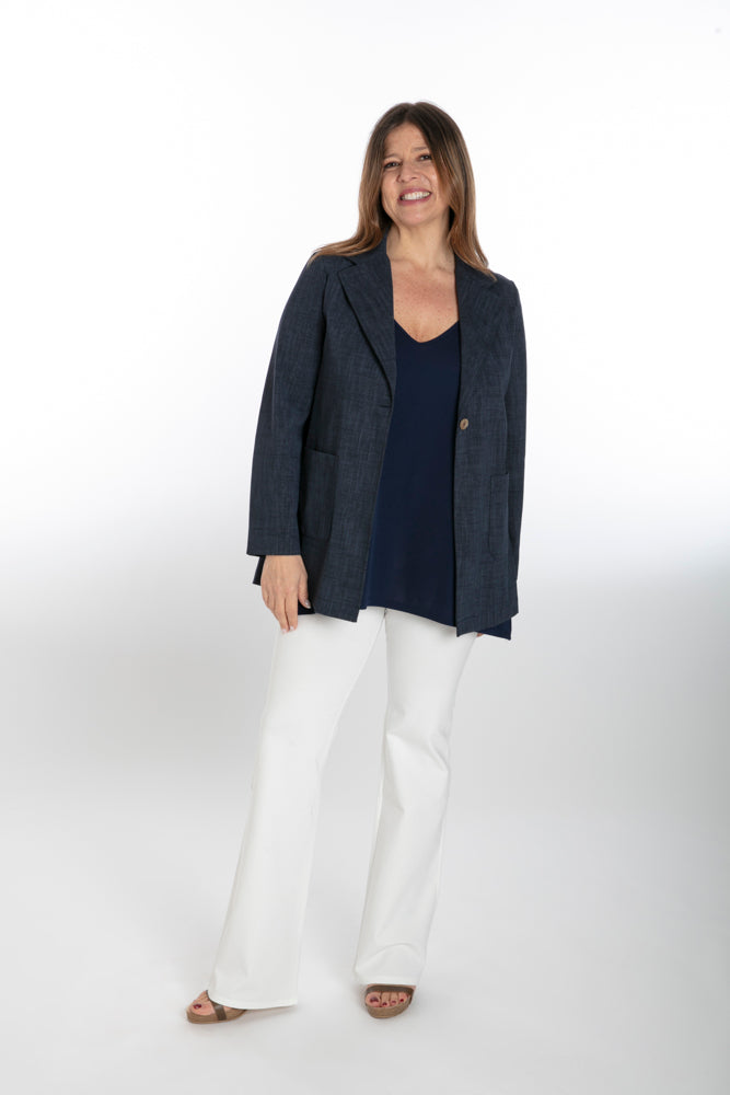 Easy Paros Fluid Top in Navy