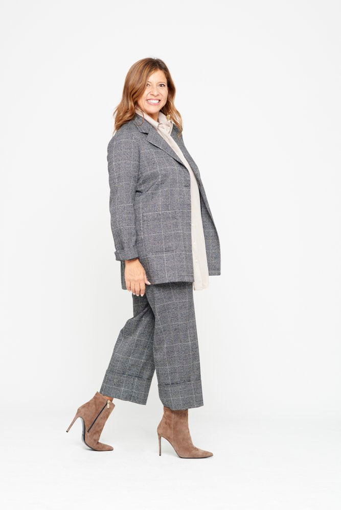 Panta Havana galles lurex grigio con baschina