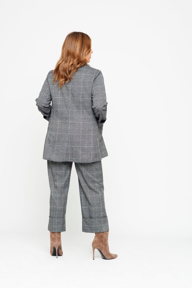 Panta Havana galles lurex grigio con baschina