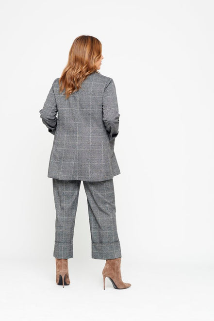 Panta Havana galles lurex grigio con baschina