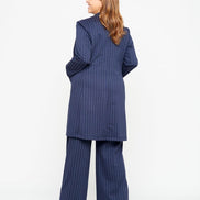 Panta Firenze gessato blu con baschina