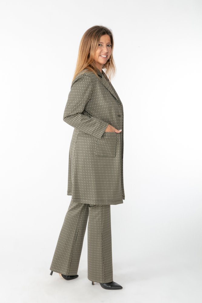 Panta Milano jacquard militare con baschina