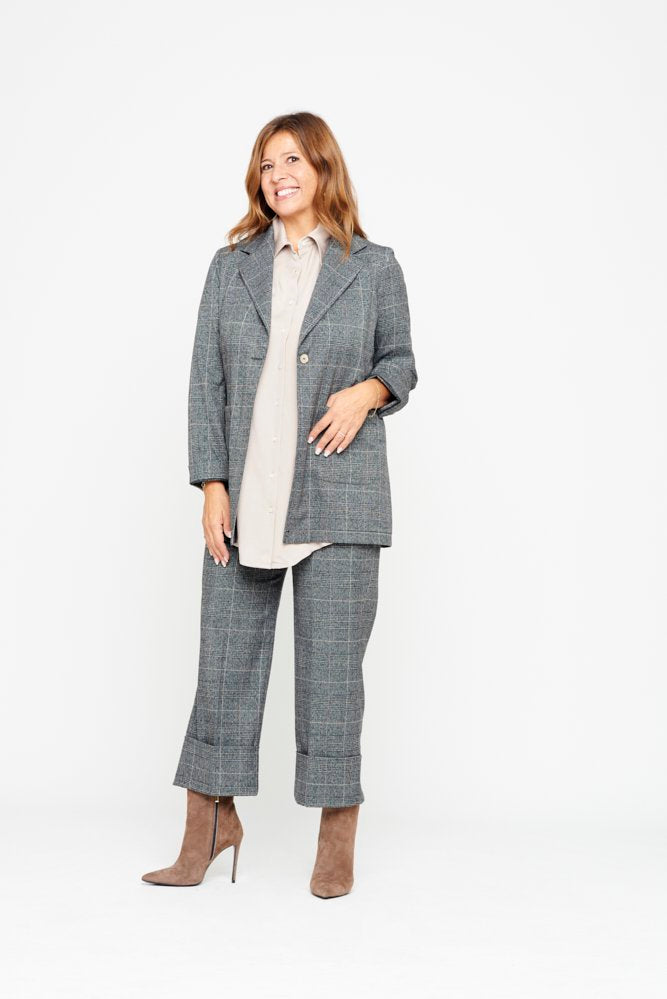 Panta Havana galles lurex grigio con baschina