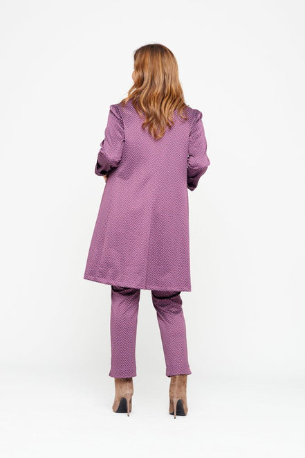 Procida Jacket in Purple Herringbone