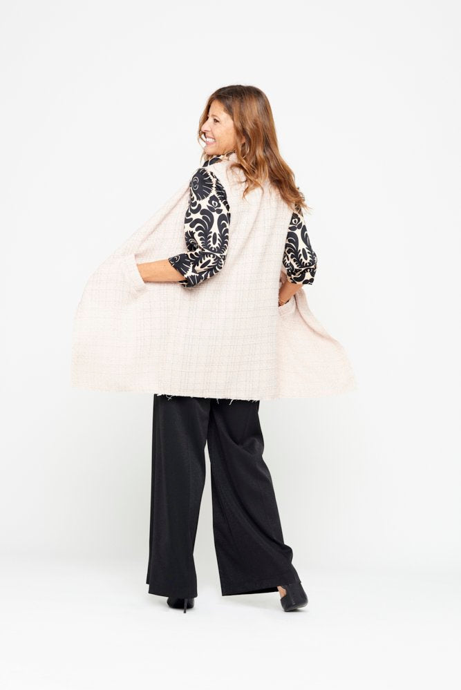 Gilet Barcelona bouclè avorio