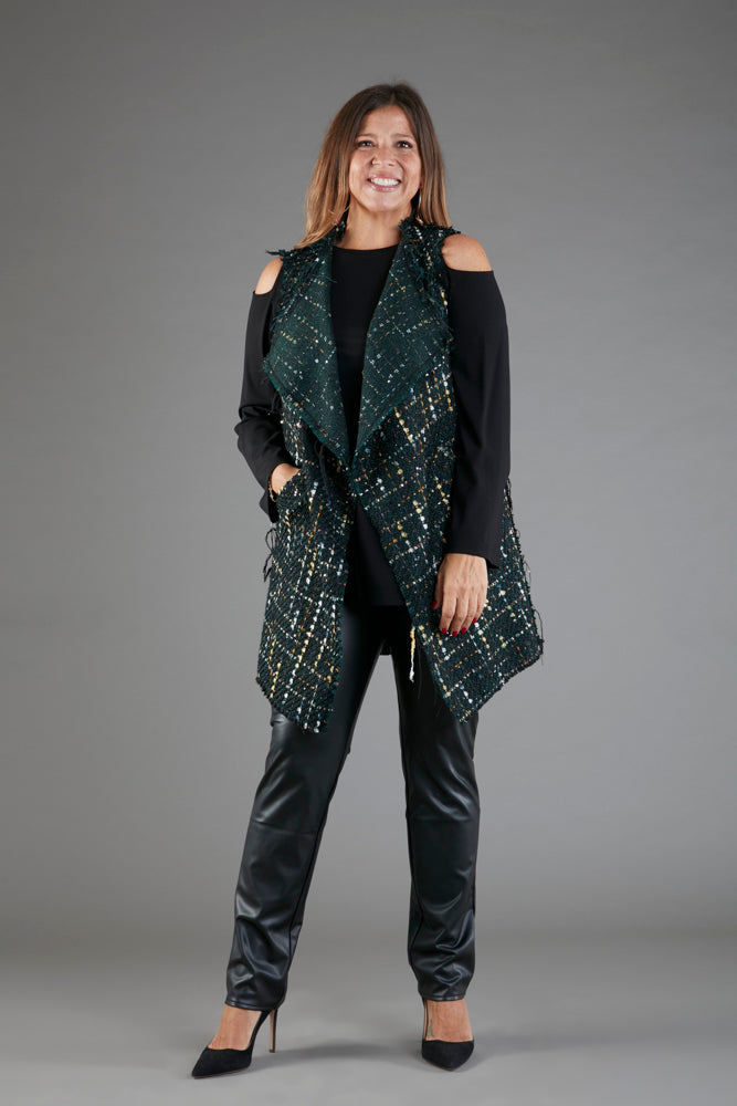 Gilet Barcelona bouclè verde