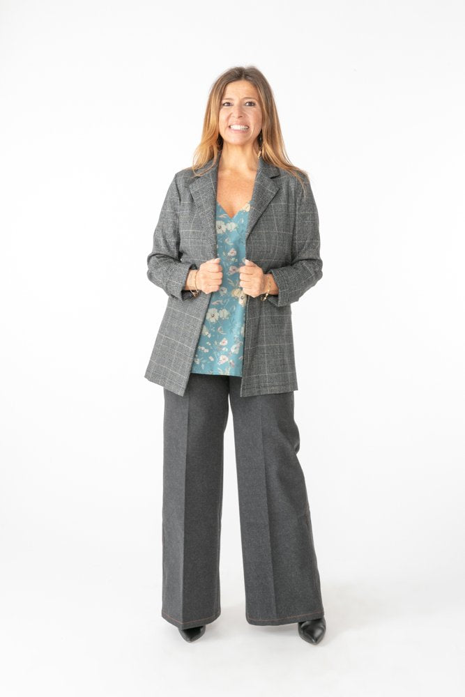 Jeans Wide Leg antracite con baschina