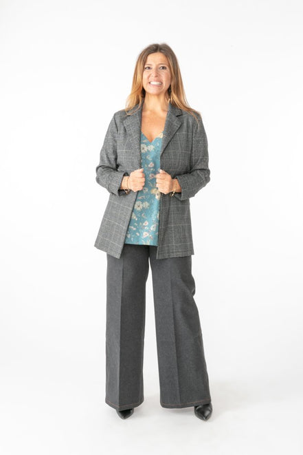 Jeans Wide Leg antracite con baschina
