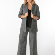 Panta Firenze principe di galles grigio lurex con baschina