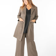Panta Firenze jacquard marrone con baschina