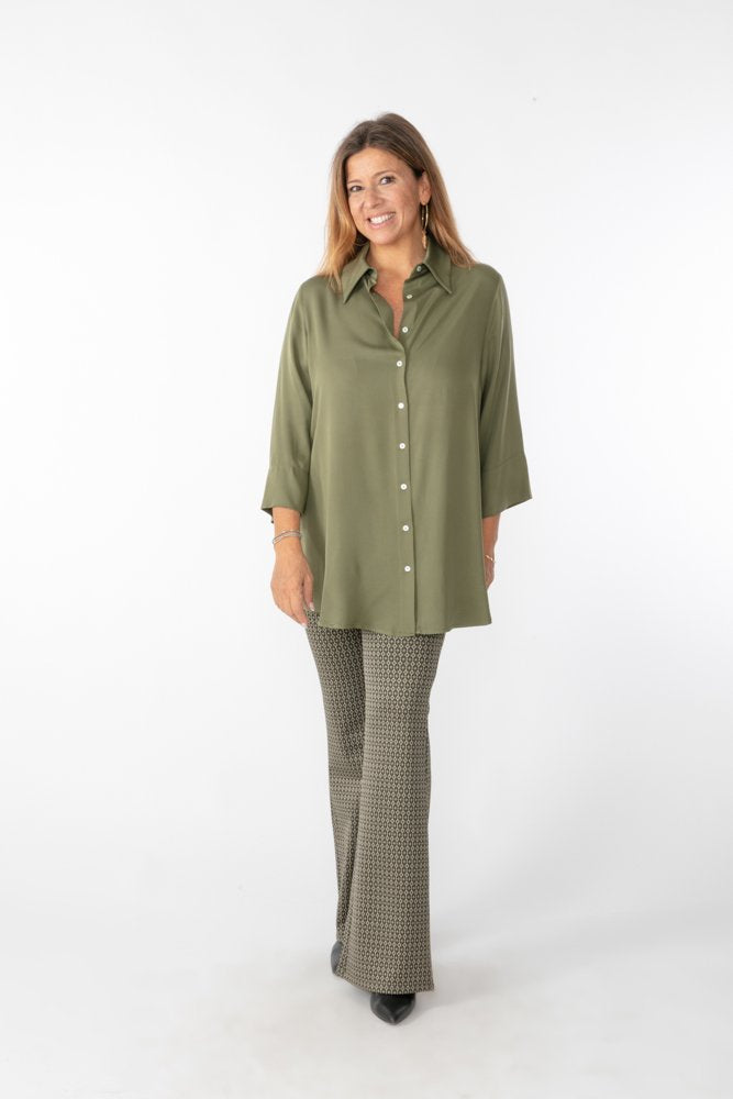 Panta Milano jacquard militare con baschina