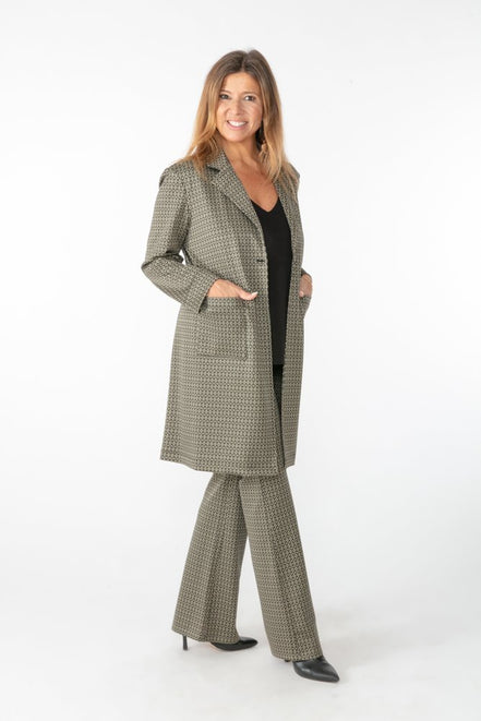 Panta Milano jacquard militare con baschina