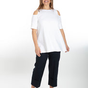 Panta Havana cotone navy con baschina