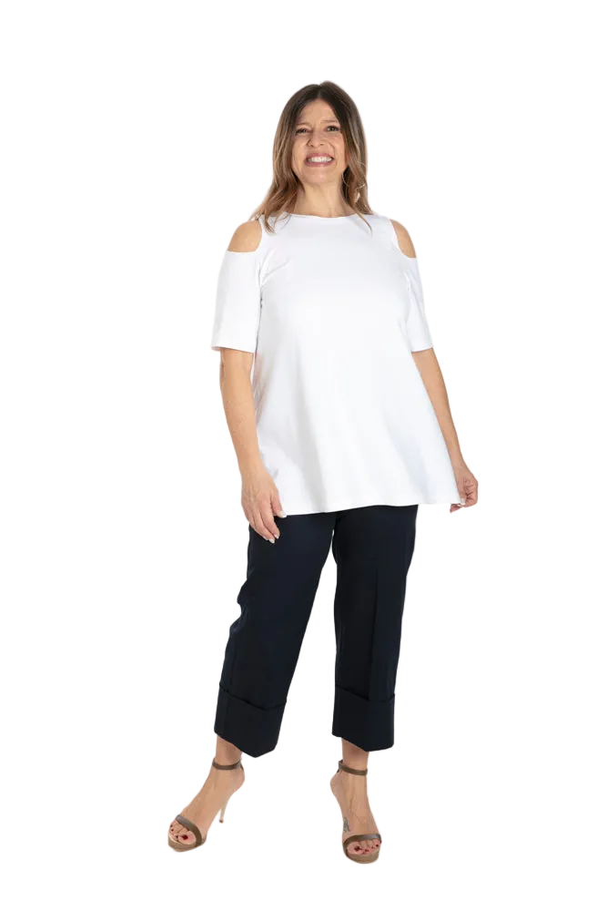 Panta Havana cotone navy con baschina