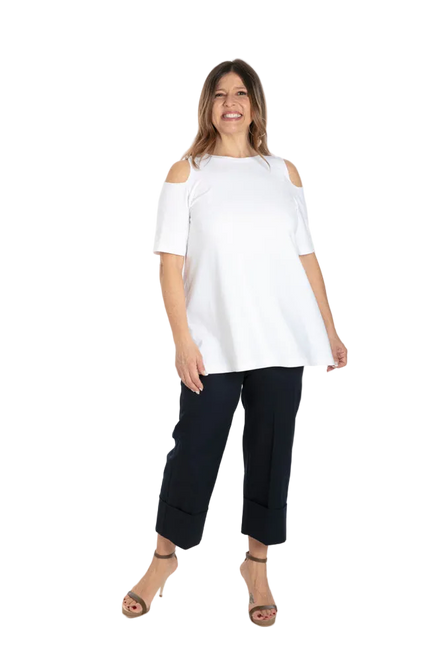 Panta Havana cotone navy con baschina