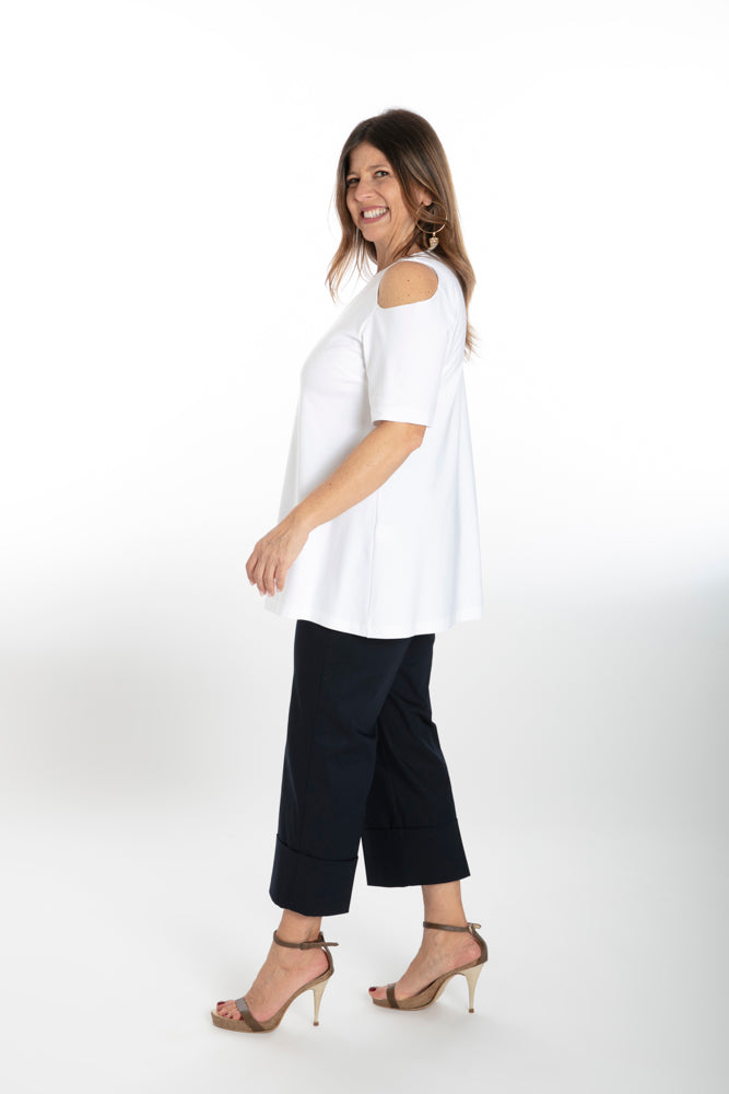 Panta Havana cotone navy con baschina