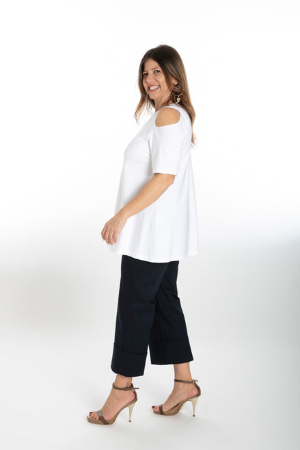 Panta Havana cotone navy con baschina