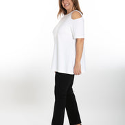 Panta Jackie cotone nero con baschina