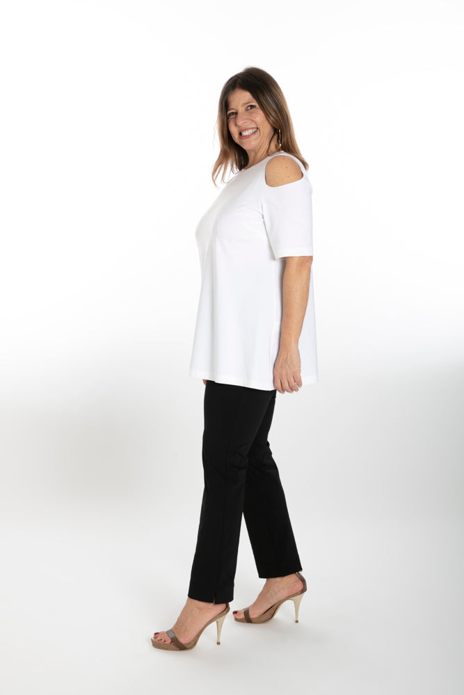 Panta Jackie cotone nero con baschina