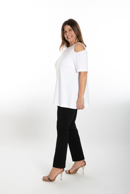 Panta Jackie cotone nero con baschina
