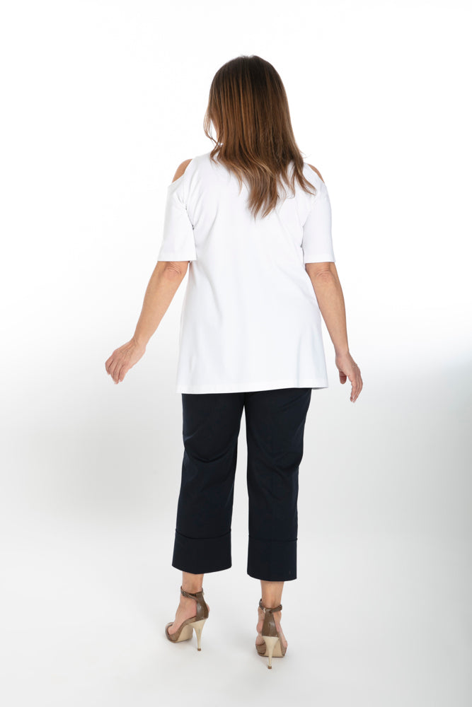 Panta Havana cotone navy con baschina