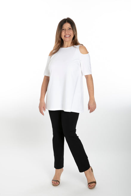 Panta Jackie cotone nero con baschina