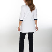 Napoli Top in White with Navy Trim