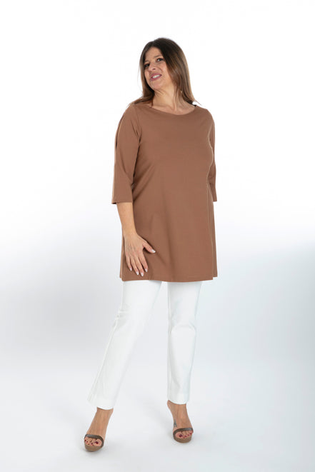 Jackie Trousers in White Cotton with Baschina Waistband