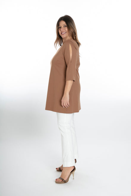 Jackie Trousers in White Cotton with Baschina Waistband