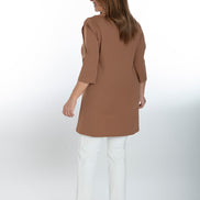 Jackie Trousers in White Cotton with Baschina Waistband