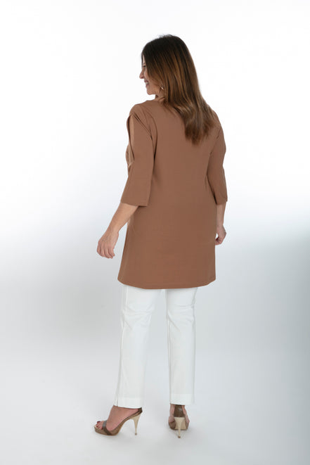 Jackie Trousers in White Cotton with Baschina Waistband