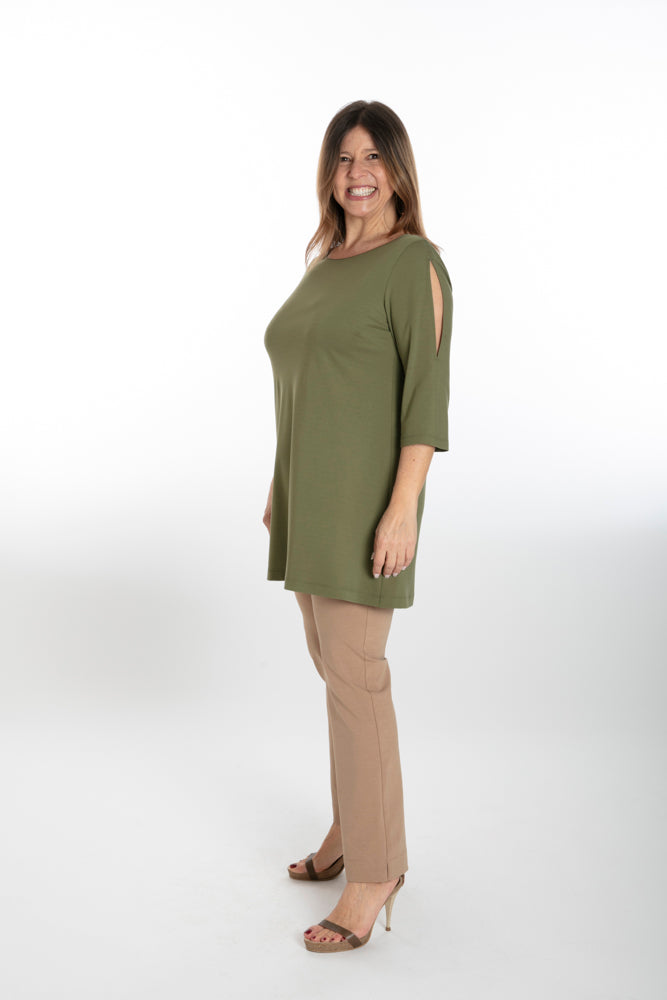 Panta Jackie cotone caffelatte con baschina