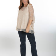 Jeans flare caviglia punto milano cotone jeans