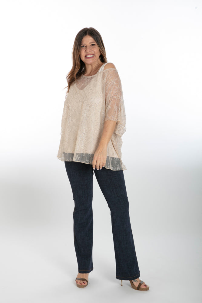 Jeans flare caviglia punto milano cotone jeans