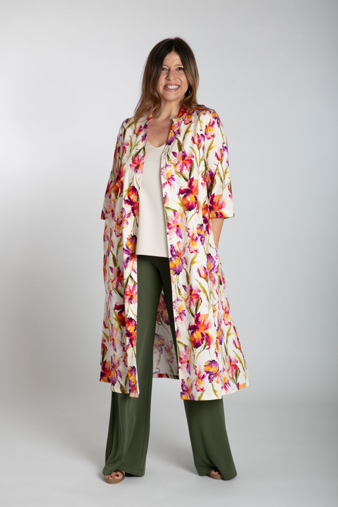 Panta Firenze fluido verde militare con baschina