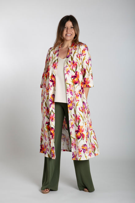 Panta Firenze fluido verde militare con baschina