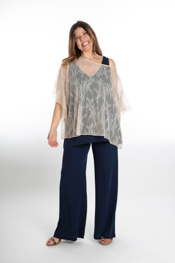 Easy Paros Fluid Top in Navy