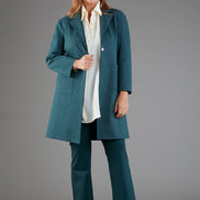 Procida Jacket in Green Pinstripe