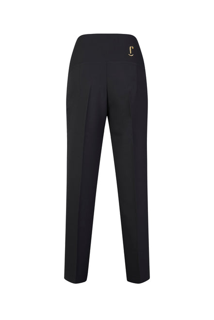 Panta Torino crepe satin nero con baschina