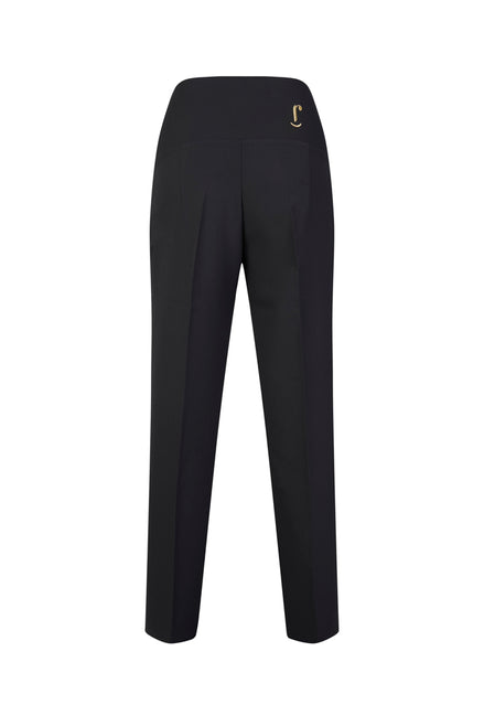Panta Torino crepe satin nero con baschina