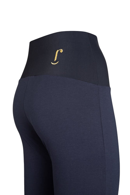 Panta Milano in punto milano cotone blu navy