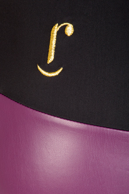 Panta Paris ecopelle viola con baschina