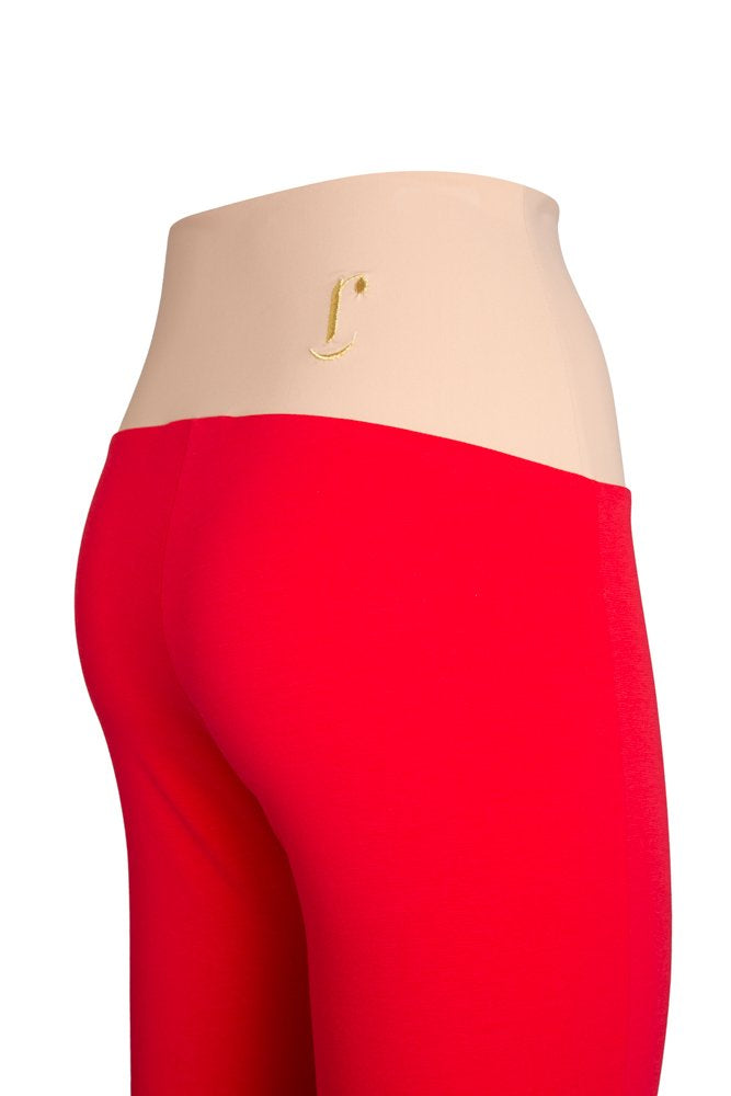BB Trousers in Red Cotton with Baschina Waistband