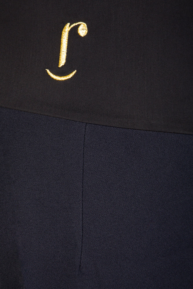 Panta Torino crepe cady blu
