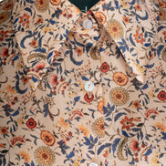 Camicia donna London corta in satin di viscosa stampa fiori