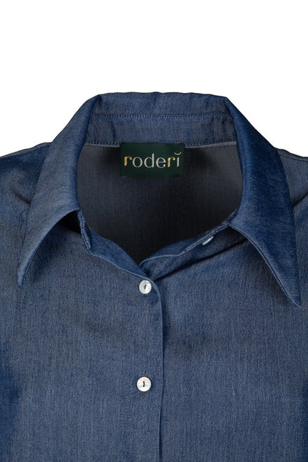 Camicia Milano in satin effetto jeans