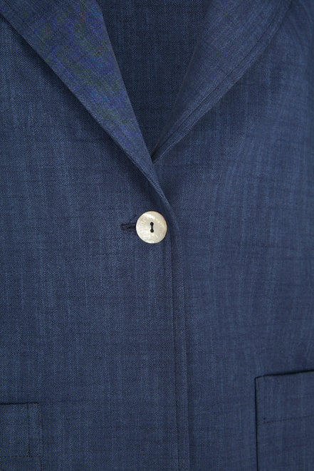 Blazer Berlin punto milano cotone blu chiaro delavè