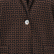 Giacca lunga donna Procida stampa optical mocha nero